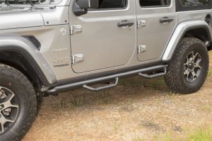 Jeep Wrangler Unlimited Nerf Bars - Side - Rugged Ridge - Spartan - Textured Black - `18-`22